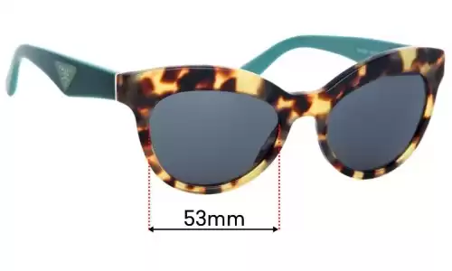 Sunglass Fix Verres de Remplacement pour Prada SPR23Q - 53mm Wide Sunglass Fix Verres de Remplacement pour Prada SPR23Q - 53mm Wide