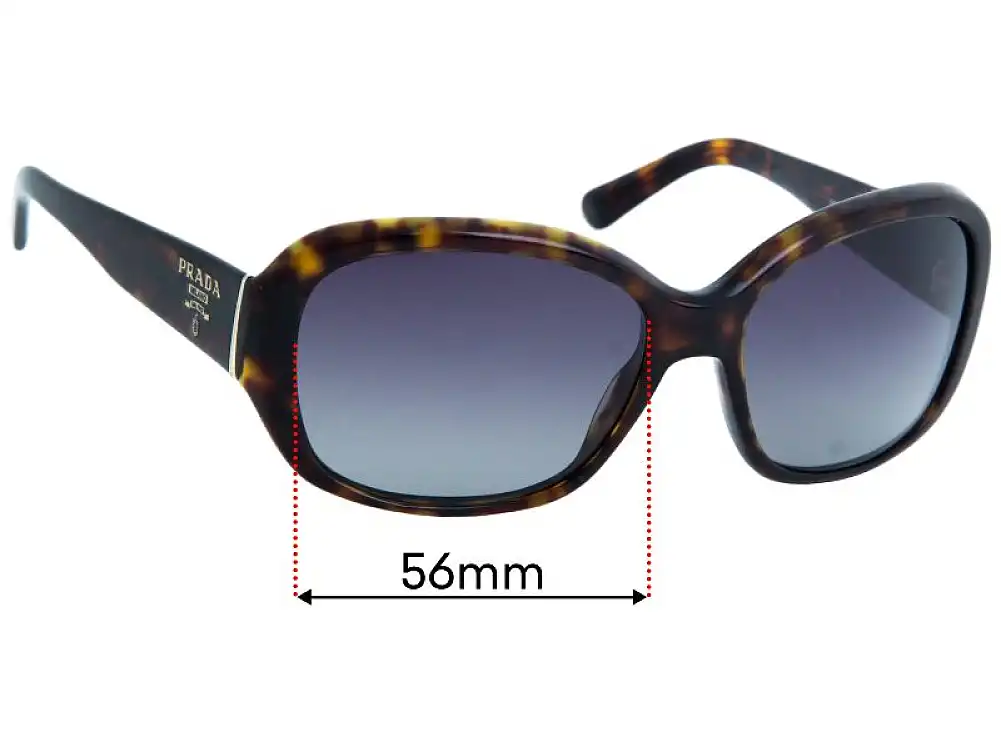 Sunglass Fix Lentilles de Remplacement pour Prada SPR31N - 56mm Wide Sunglass Fix Lentilles de Remplacement pour Prada SPR31N - 56mm Wide