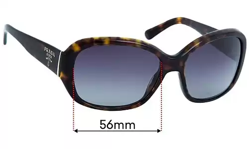 Sunglass Fix Lentilles de Remplacement pour Prada SPR31N - 56mm Wide Prada SPR31N Lentilles de Remplacement 56mm wide