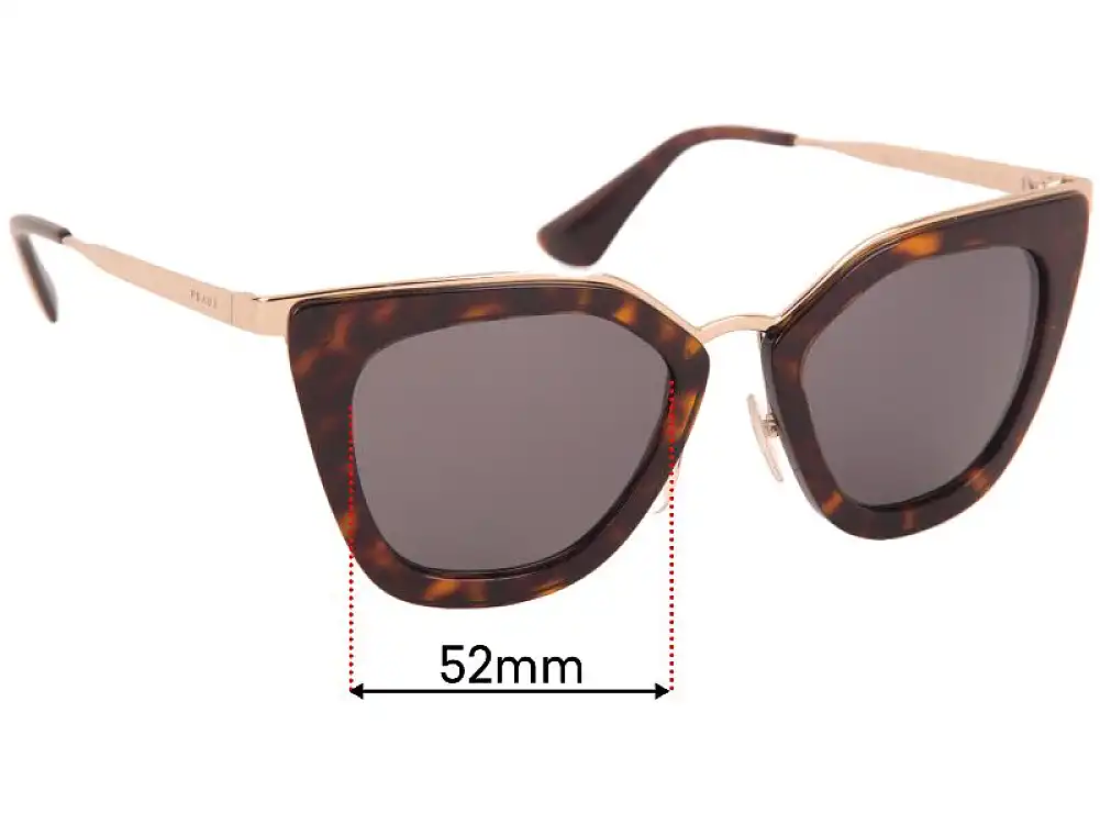 Sunglass Fix Verres de Remplacement pour Prada SPR53S - 52mm Wide Sunglass Fix Verres de Remplacement pour Prada SPR53S - 52mm Wide