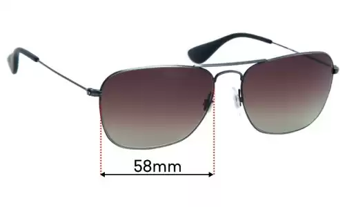 Sunglass Fix Lentilles de Remplacement pour Ray-Ban RB3610 - 58mm Wide Ray-Ban RB3610 Lentilles de Remplacement 58mm wide