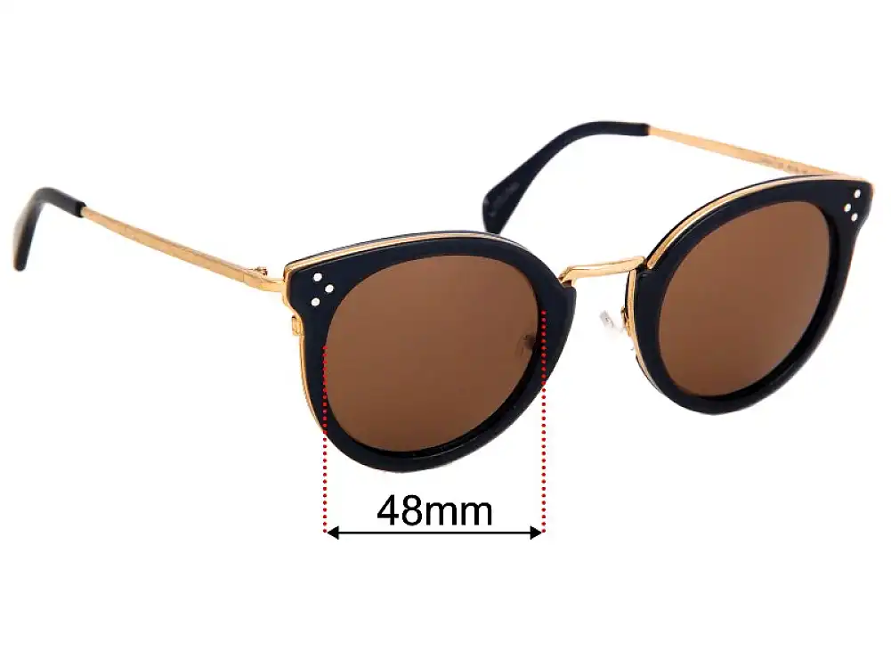 Sunglass Fix Verres de Remplacement pour Celine CL 40011U - 48mm Wide Sunglass Fix Verres de Remplacement pour Celine CL 40011U - 48mm Wide