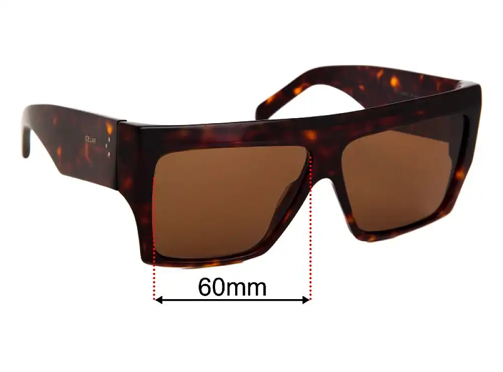 Sunglass Fix Verres de Remplacement pour Celine CL 40092I - 60mm Wide Sunglass Fix Verres de Remplacement pour Celine CL 40092I - 60mm Wide