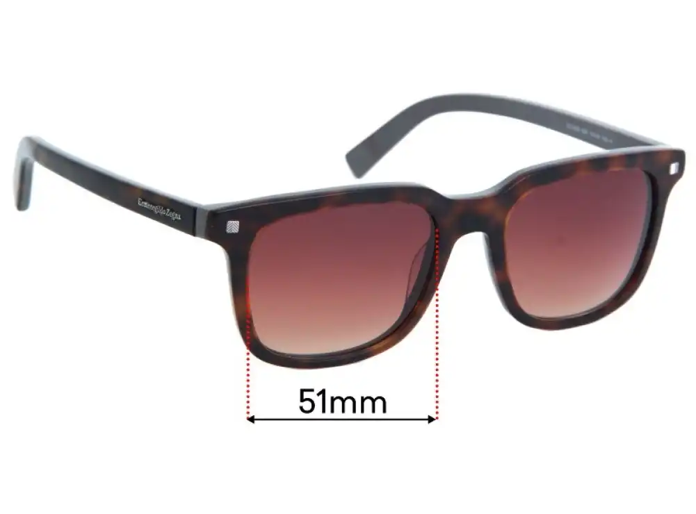 Sunglass Fix Verres de Remplacement pour Ermenegildo Zegna EZ 0090 - 51mm Wide Sunglass Fix Verres de Remplacement pour Ermenegildo Zegna EZ 0090 - 51mm Wide