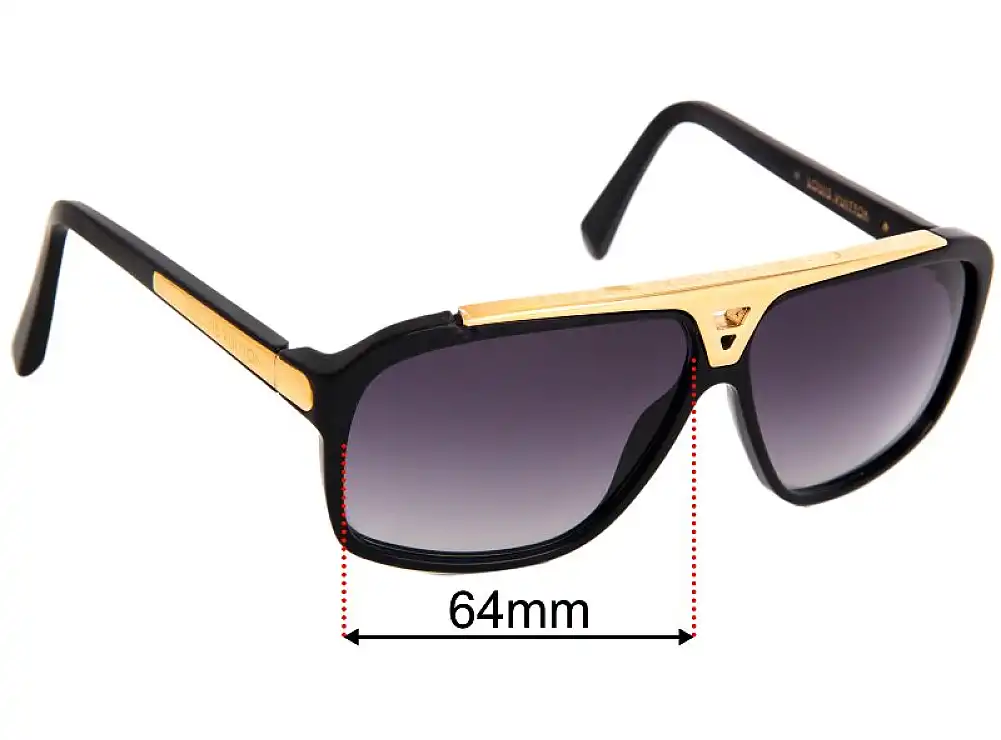 Sunglass Fix Verres de Remplacement pour Louis Vuitton Evidence Millionaire Z0350W - 64mm Wide Sunglass Fix Verres de Remplacement pour Louis Vuitton Evidence Millionaire Z0350W - 64mm Wide