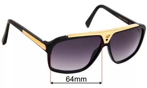 Sunglass Fix Verres de Remplacement pour Louis Vuitton Evidence Millionaire Z0350W - 64mm Wide Sunglass Fix Verres de Remplacement pour Louis Vuitton Evidence Millionaire Z0350W - 64mm Wide