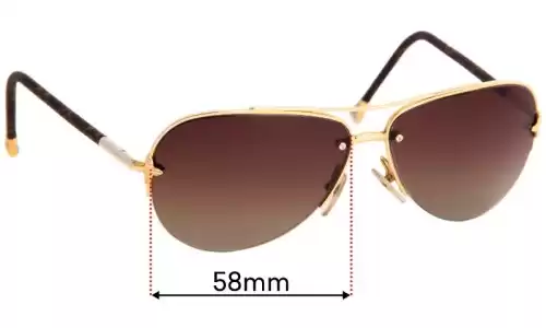 Sunglass Fix Lentilles de Remplacement pour Louis Vuitton Z0571U - 59mm Wide Louis Vuitton Z0571U Lentilles de Remplacement 59mm wide