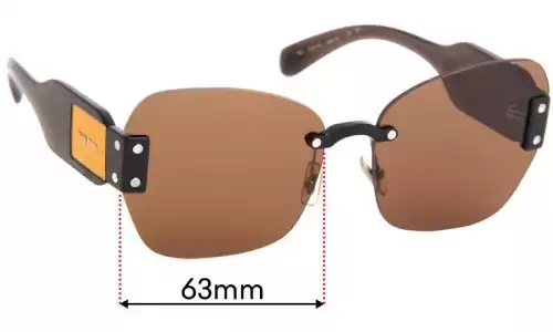 Sunglass Fix Verres de Remplacement pour Miu Miu SMU08S - 63mm Wide Sunglass Fix Verres de Remplacement pour Miu Miu SMU08S - 63mm Wide