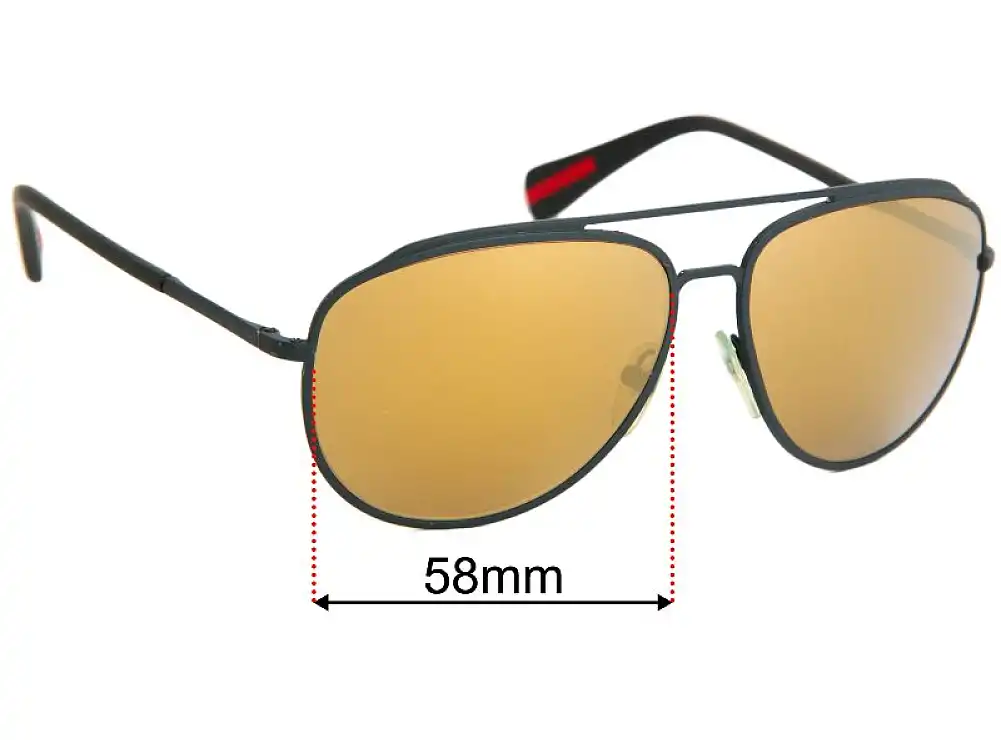 Sunglass Fix Verres de Remplacement pour Prada PRZ Aviator - 58mm Wide Sunglass Fix Verres de Remplacement pour Prada PRZ Aviator - 58mm Wide