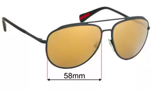 Sunglass Fix Verres de Remplacement pour Prada PRZ Aviator - 58mm Wide Prada PRZ Aviator Verres de Remplacement 58mm wide