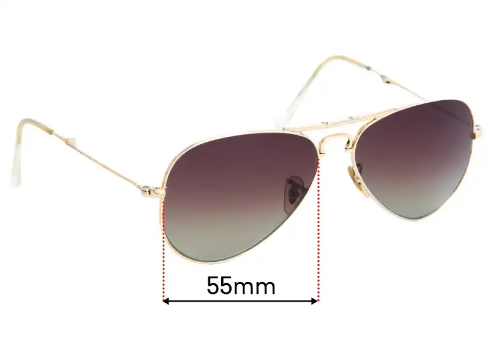 Sunglass Fix Lentilles de Remplacement pour Ray-Ban Aviator Folding RB3479 - 55mm Wide Sunglass Fix Lentilles de Remplacement pour Ray-Ban Aviator Folding RB3479 - 55mm Wide