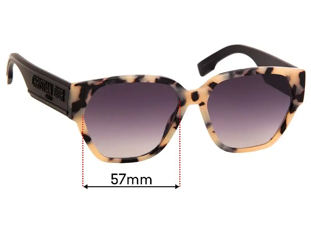 Sunglass Fix Verres de Remplacement pour Christian Dior ID1 - 57mm Wide Sunglass Fix Verres de Remplacement pour Christian Dior ID1 - 57mm Wide