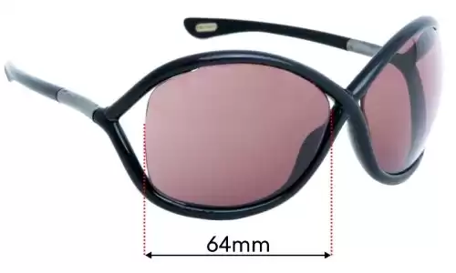 Sunglass Fix Lentilles de Remplacement pour Tom Ford Whitney FT0009 - 64mm Wide Tom Ford Whitney FT0009 Lentilles de Remplacement 64mm wide