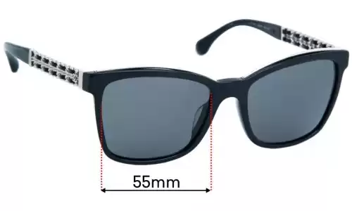 Sunglass Fix Lentilles de Remplacement pour Chanel 5360-Q - 55mm Wide Chanel 5360-Q Lentilles de Remplacement 55mm wide