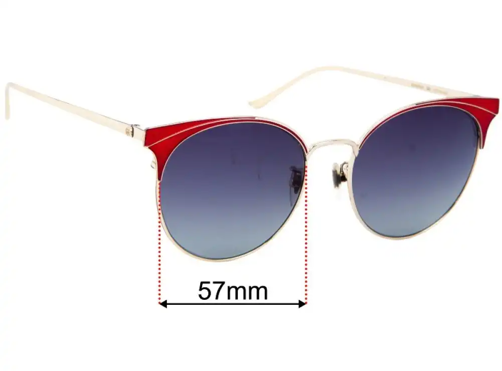 Sunglass Fix Verres de Remplacement pour Gucci GG0402SK - 57mm Wide Sunglass Fix Verres de Remplacement pour Gucci GG0402SK - 57mm Wide