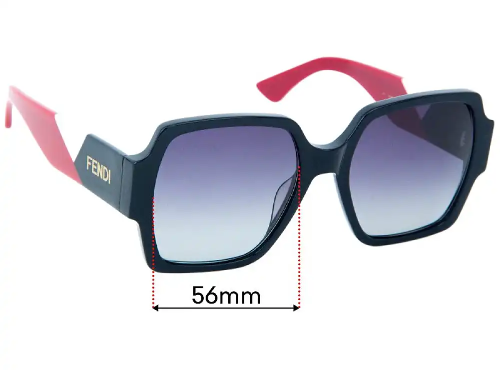 Sunglass Fix Verres de Remplacement pour Fendi FF 1098 - 56mm Wide Sunglass Fix Verres de Remplacement pour Fendi FF 1098 - 56mm Wide