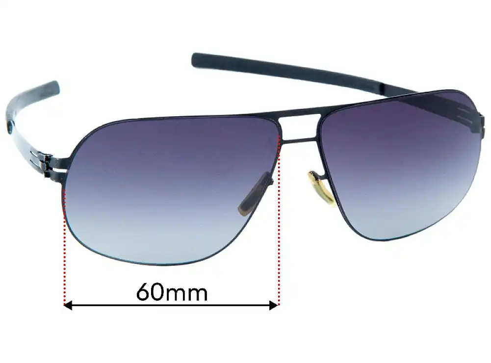 Sunglass Fix Verres de Remplacement pour IC! Berlin U9 Guntzelstrabe - 60mm Wide Sunglass Fix Verres de Remplacement pour IC! Berlin U9 Guntzelstrabe - 60mm Wide