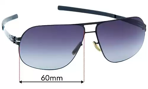 Sunglass Fix Verres de Remplacement pour IC! Berlin U9 Guntzelstrabe - 60mm Wide Sunglass Fix Verres de Remplacement pour IC! Berlin U9 Guntzelstrabe - 60mm Wide