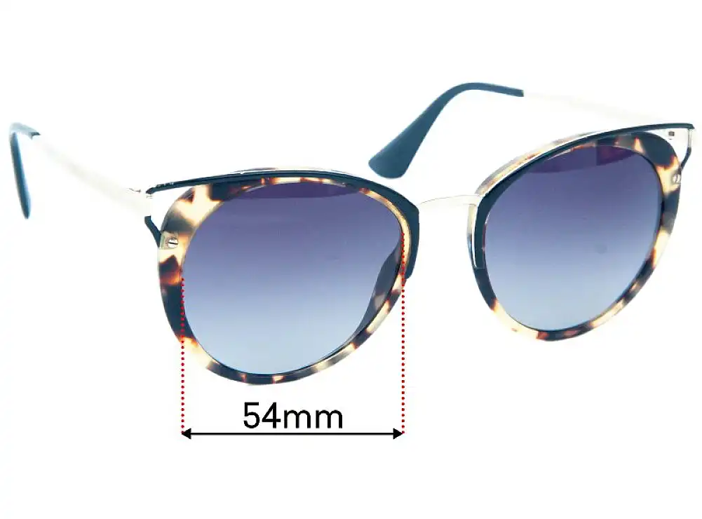 Sunglass Fix Lentilles de Remplacement pour Prada SPR66T - 54mm Wide Sunglass Fix Lentilles de Remplacement pour Prada SPR66T - 54mm Wide