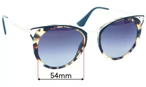 Sunglass Fix Lentilles de Remplacement pour Prada SPR66T - 54mm Wide Prada SPR66T Lentilles de Remplacement 54mm wide
