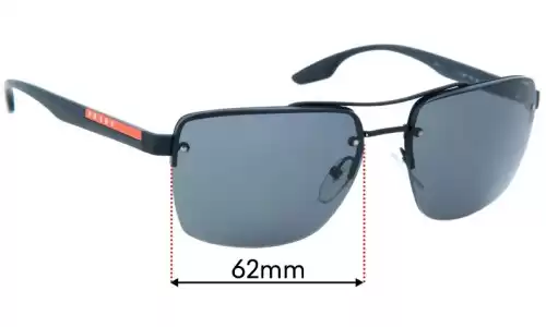 Sunglass Fix Lentilles de Remplacement pour Prada SPS60U - 62mm Wide Prada SPS60U Lentilles de Remplacement 62mm wide