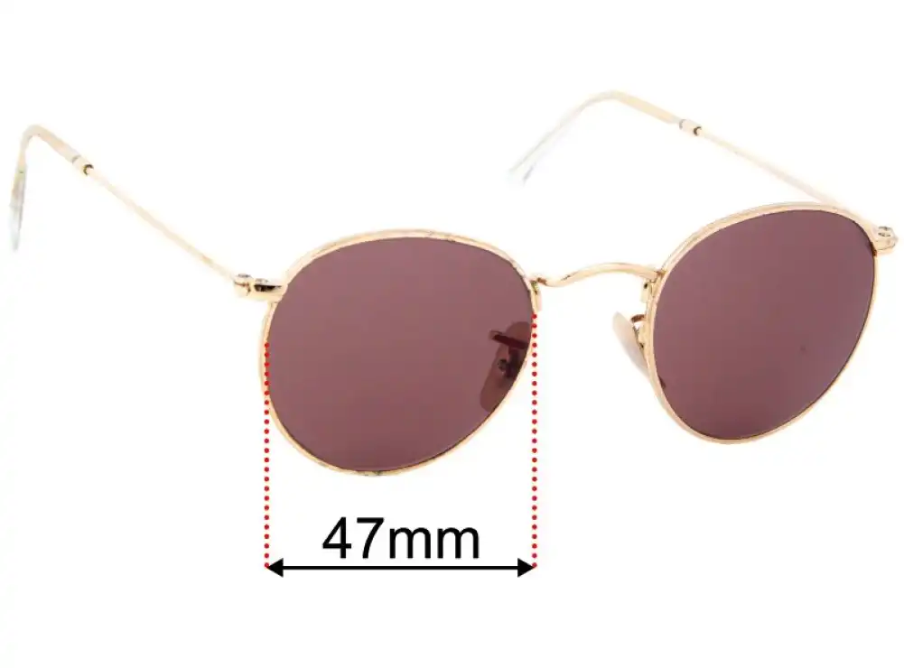Sunglass Fix Lentilles de Remplacement pour Ray-Ban RB3447 Round Metal - 47mm Wide Sunglass Fix Lentilles de Remplacement pour Ray-Ban RB3447 Round Metal - 47mm Wide