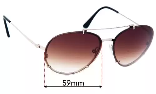 Sunglass Fix Verres de Remplacement pour Tom Ford Dickon TF527 - 59mm Wide Sunglass Fix Verres de Remplacement pour Tom Ford Dickon TF527 - 59mm Wide