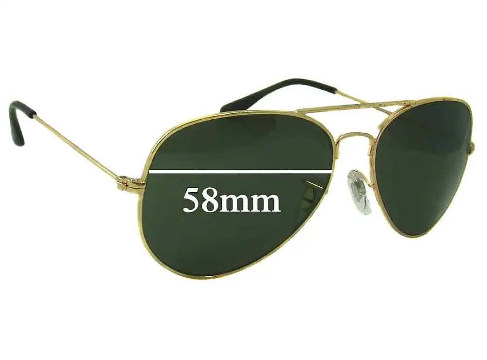 Sunglass Fix Lentilles de Remplacement pour Ray-Ban B&L RB3025 L Aviator - 58mm Wide Sunglass Fix Lentilles de Remplacement pour Ray-Ban B&L RB3025 L Aviator - 58mm Wide