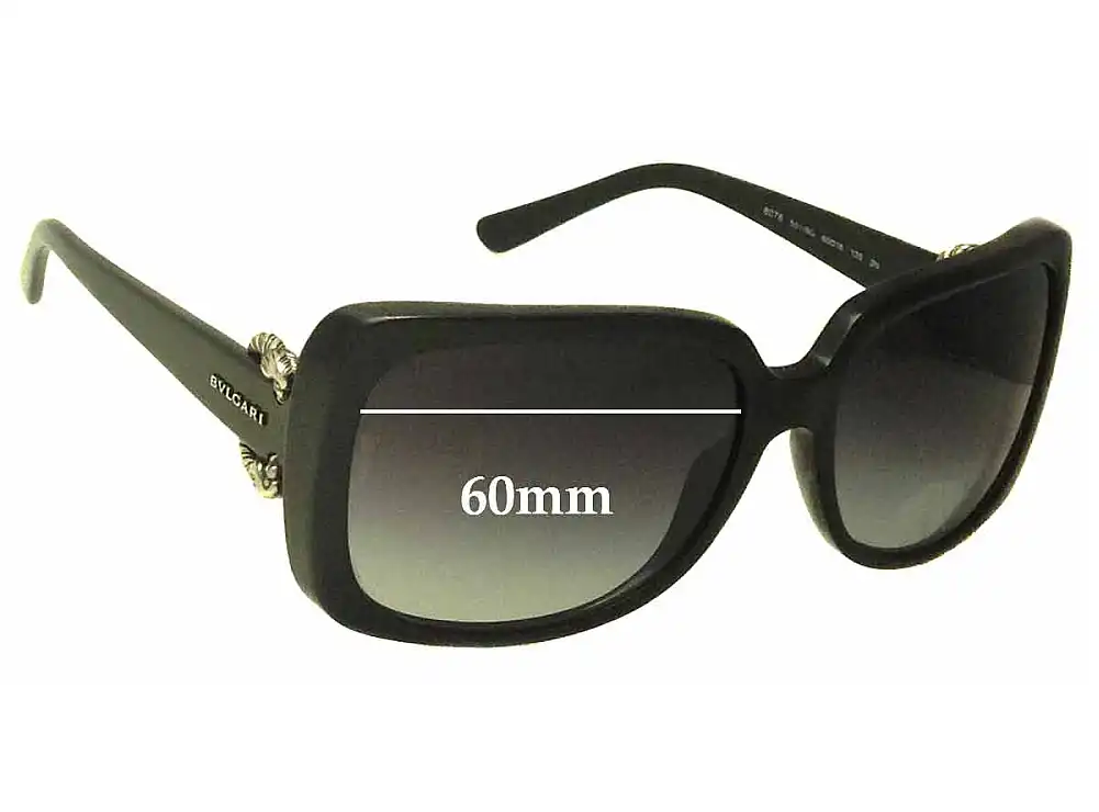 Sunglass Fix Verres de Remplacement pour Bvlgari 8076 - 60mm Wide Sunglass Fix Verres de Remplacement pour Bvlgari 8076 - 60mm Wide