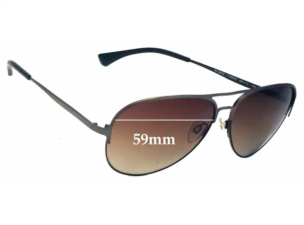 Sunglass Fix Verres de Remplacement pour Emporio Armani EA2032 - 59mm Wide Sunglass Fix Verres de Remplacement pour Emporio Armani EA2032 - 59mm Wide