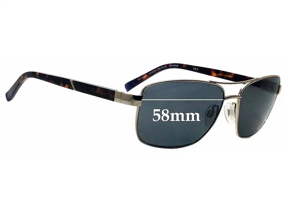 Sunglass Fix Verres de Remplacement pour Gant GA7079 - 58mm Wide Sunglass Fix Verres de Remplacement pour Gant GA7079 - 58mm Wide