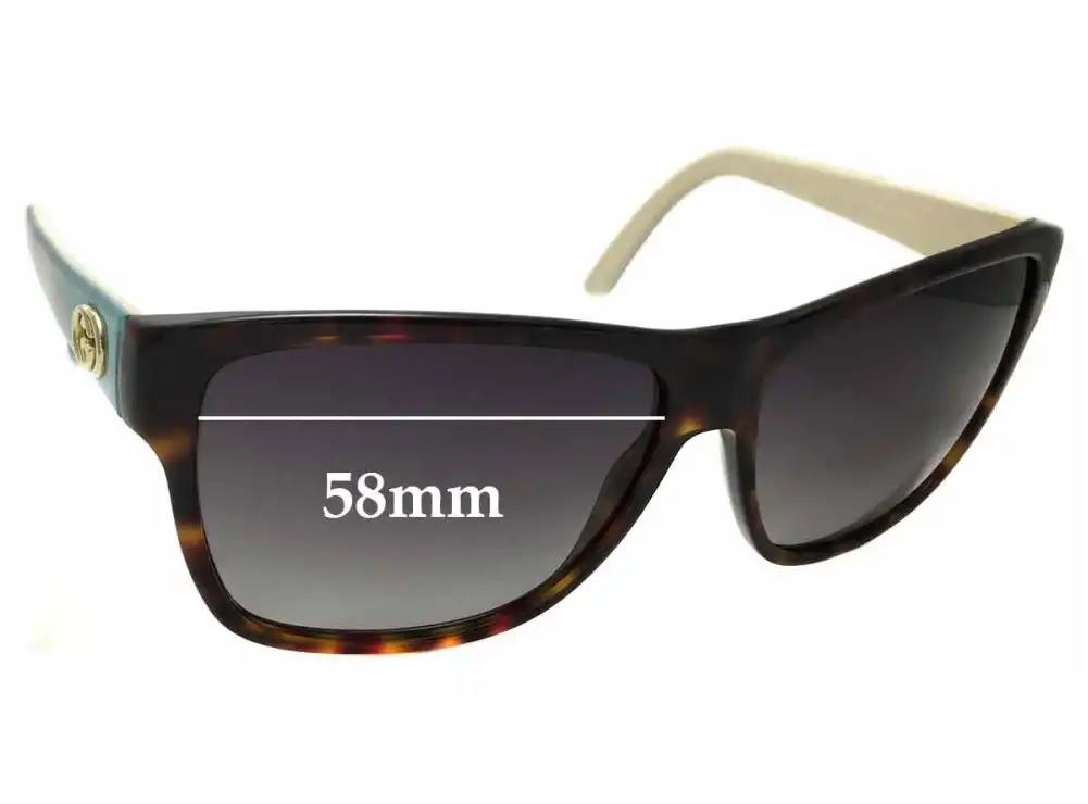 Sunglass Fix Verres de Remplacement pour Gucci GG3579/S - 58mm Wide Sunglass Fix Verres de Remplacement pour Gucci GG3579/S - 58mm Wide