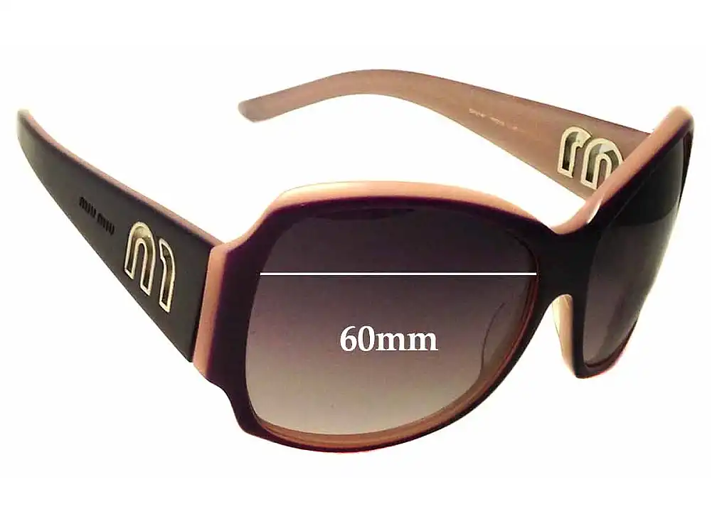 Sunglass Fix Verres de Remplacement pour Miu Miu SMU14H - 60mm Wide Sunglass Fix Verres de Remplacement pour Miu Miu SMU14H - 60mm Wide