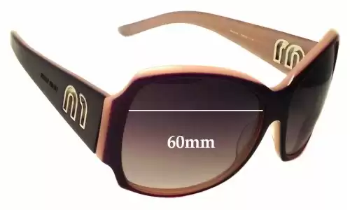 Sunglass Fix Verres de Remplacement pour Miu Miu SMU14H - 60mm Wide Sunglass Fix Verres de Remplacement pour Miu Miu SMU14H - 60mm Wide