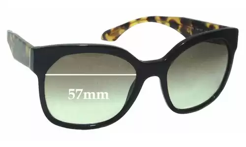 Sunglass Fix Lentilles de Remplacement pour Prada SPR10R - 57mm Wide Prada SPR10R Lentilles de Remplacement 57mm wide