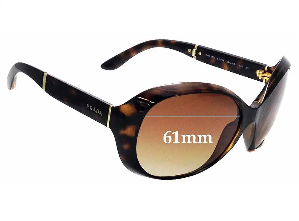 Sunglass Fix Verres de Remplacement pour Prada SPR12O - 61mm Wide Sunglass Fix Verres de Remplacement pour Prada SPR12O - 61mm Wide