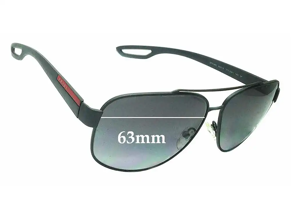 Sunglass Fix Lentilles de Remplacement pour Prada SPS58Q - 63mm Wide Sunglass Fix Lentilles de Remplacement pour Prada SPS58Q - 63mm Wide