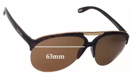 Sunglass Fix Verres de Remplacement pour Tom Ford Ian TF61 - 63mm Wide Sunglass Fix Verres de Remplacement pour Tom Ford Ian TF61 - 63mm Wide