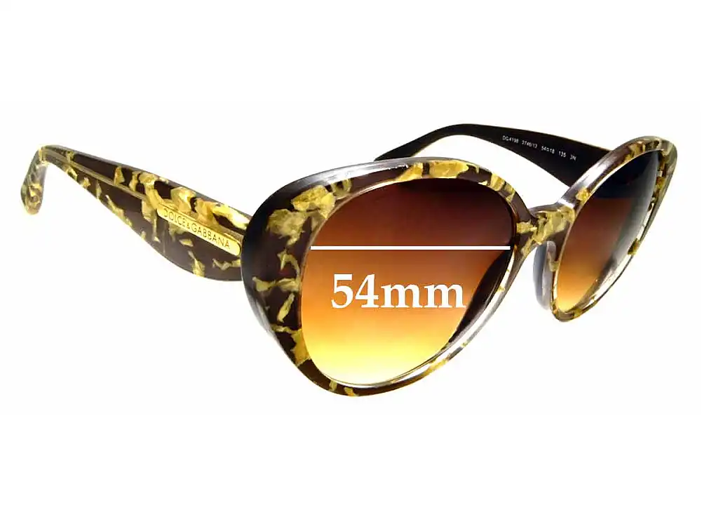 Sunglass Fix Verres de Remplacement pour Dolce & Gabbana DG4198 - 54mm Wide Sunglass Fix Verres de Remplacement pour Dolce & Gabbana DG4198 - 54mm Wide