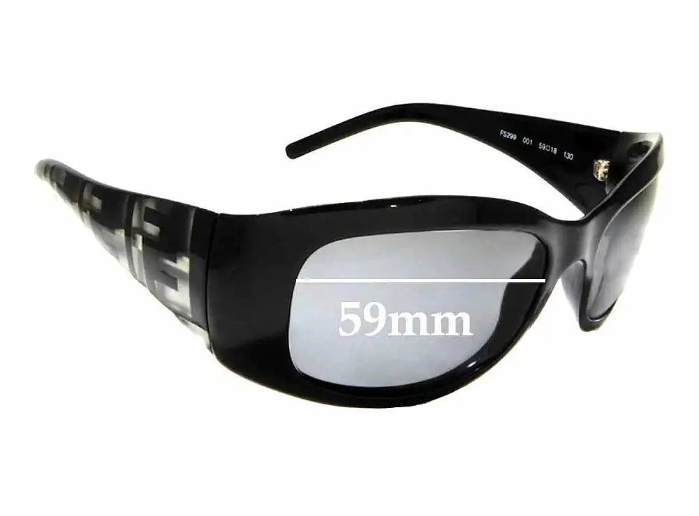 Sunglass Fix Verres de Remplacement pour Fendi FS 299 - 59mm Wide Sunglass Fix Verres de Remplacement pour Fendi FS 299 - 59mm Wide