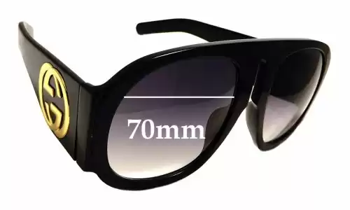Gucci GG 0152/S Replacement Lenses 70mm Sunglass Fix Replacement Lenses for Gucci GG 0152/S - 70mm Wide