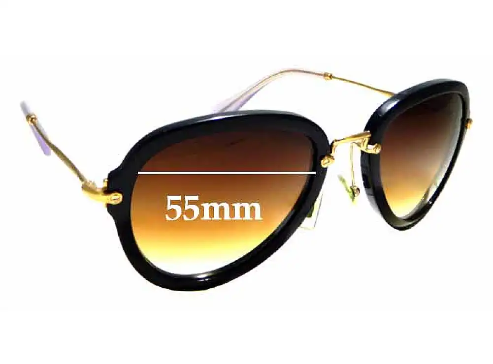 Sunglass Fix Verres de Remplacement pour Miu Miu SMU03Q - 55mm Wide Sunglass Fix Verres de Remplacement pour Miu Miu SMU03Q - 55mm Wide