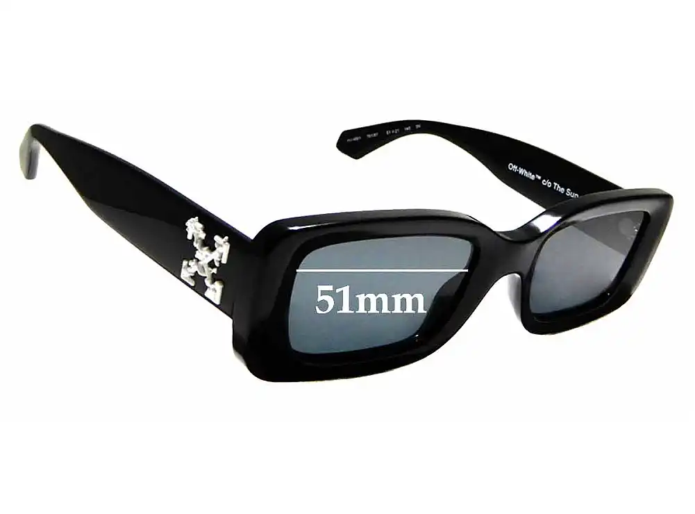 Sunglass Fix Verres de Remplacement pour Off White HU4001 - 51mm Wide Sunglass Fix Verres de Remplacement pour Off White HU4001 - 51mm Wide