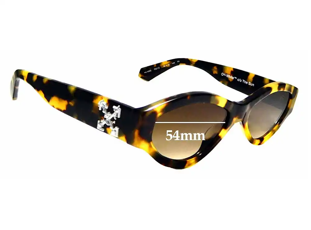 Sunglass Fix Verres de Remplacement pour Off White HU4002 - 54mm Wide Sunglass Fix Verres de Remplacement pour Off White HU4002 - 54mm Wide