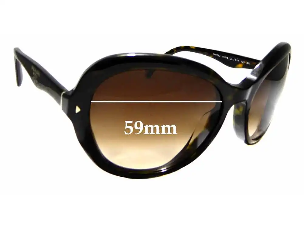Sunglass Fix Lentilles de Remplacement pour Prada SPR09O & PR09OS - 59mm Wide Sunglass Fix Lentilles de Remplacement pour Prada SPR09O & PR09OS - 59mm Wide