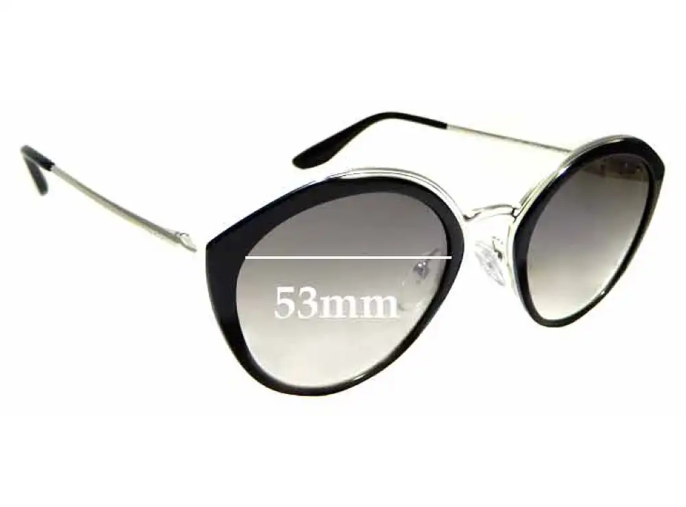 Sunglass Fix Lentilles de Remplacement pour Prada SPR18U - 53mm Wide Sunglass Fix Lentilles de Remplacement pour Prada SPR18U - 53mm Wide