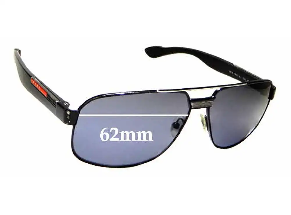 Sunglass Fix Lentilles de Remplacement pour Prada SPS54M & PS54MS - 62mm Wide Sunglass Fix Lentilles de Remplacement pour Prada SPS54M & PS54MS - 62mm Wide