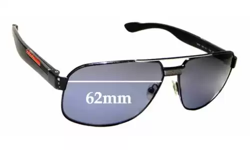 Sunglass Fix Lentilles de Remplacement pour Prada SPS54M & PS54MS - 62mm Wide Prada SPS54M & PS54MS Lentilles de Remplacement 62mm wide