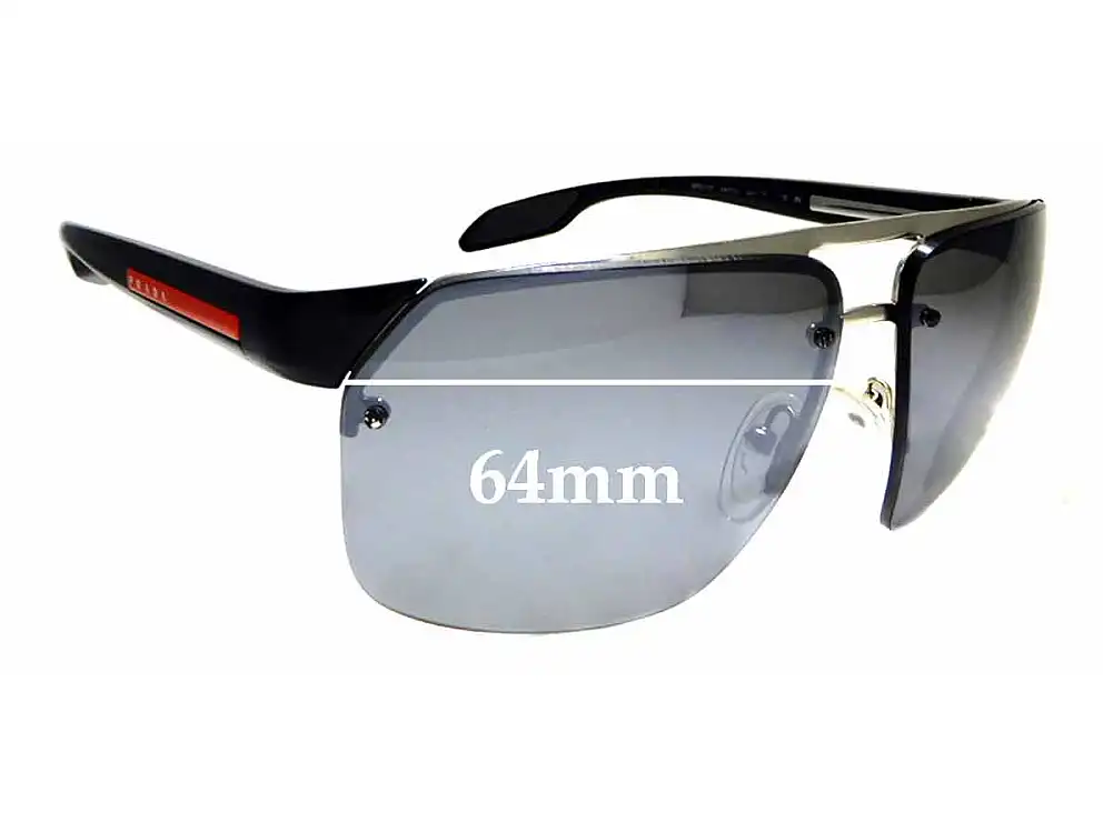 Sunglass Fix Verres de Remplacement pour Prada SPS57O & PS57OS - 64mm Wide Sunglass Fix Verres de Remplacement pour Prada SPS57O & PS57OS - 64mm Wide