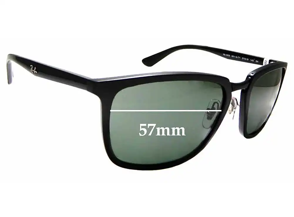 Sunglass Fix Verres de Remplacement pour Ray-Ban RB4303 - 57mm Wide Sunglass Fix Verres de Remplacement pour Ray-Ban RB4303 - 57mm Wide